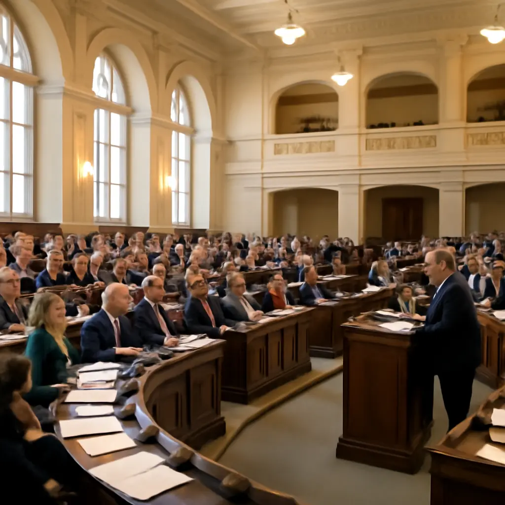 Congress in Session The chamber of Congress with lawmakers in session