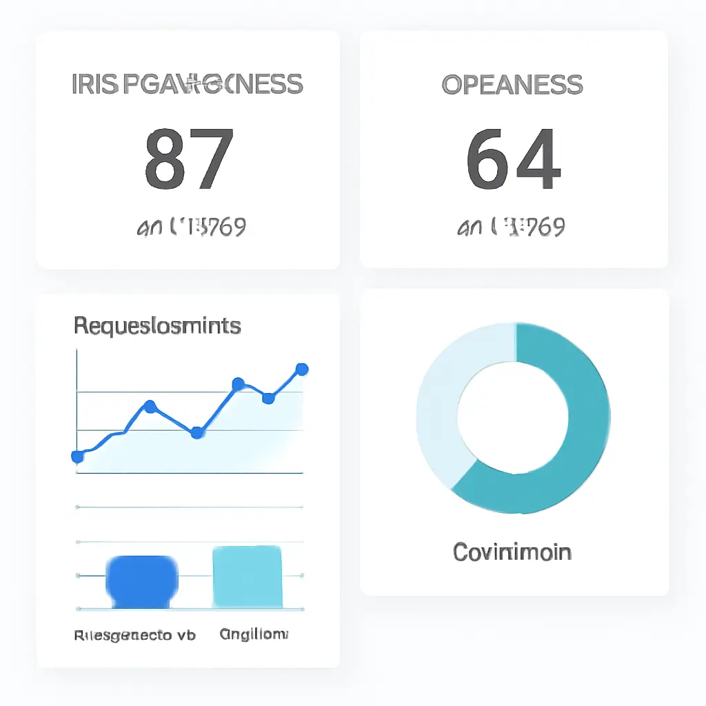 A digital dashboard displaying responsiveness metrics and scores
