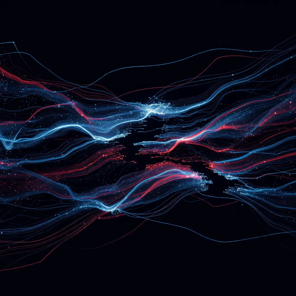 Abstract visualization of digital financial data streams with visible gaps representing inadequate anti-money laundering controls in Czech online casino regulation