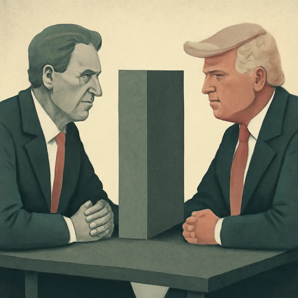 Political stalemate illustration Illustration of two politicians at an impasse